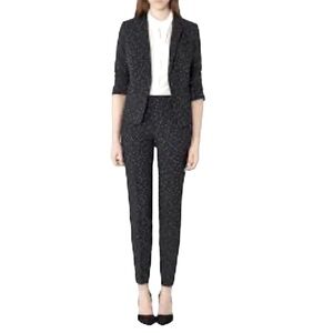 REISS SILK BLEND TEXTURED TAILORED TROUSERS.